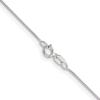 16 Inch 10K White Gold .5mm Baby Box Chain Necklace