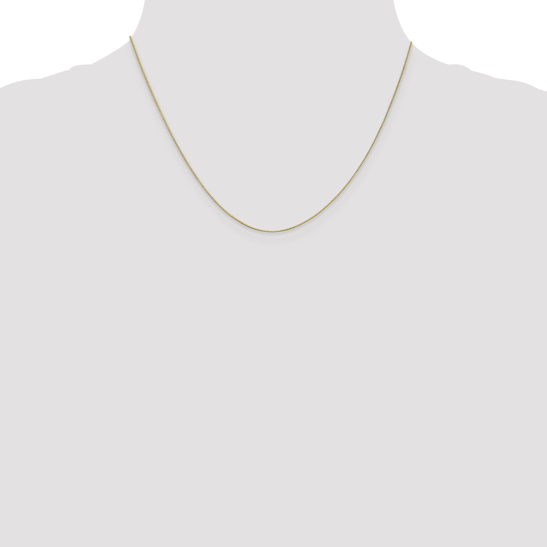 18 Inch 10K White Gold .5mm Baby Box Chain Necklace