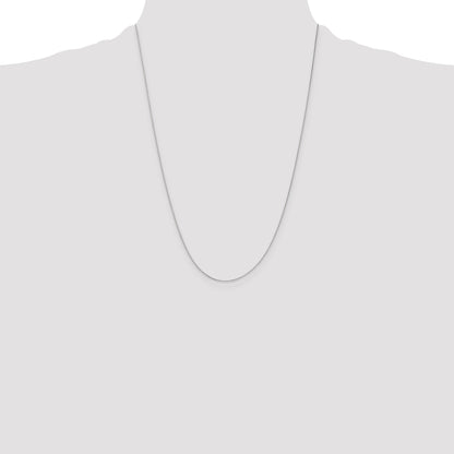 24 Inch 10K White Gold .5mm Baby Box Chain Necklace