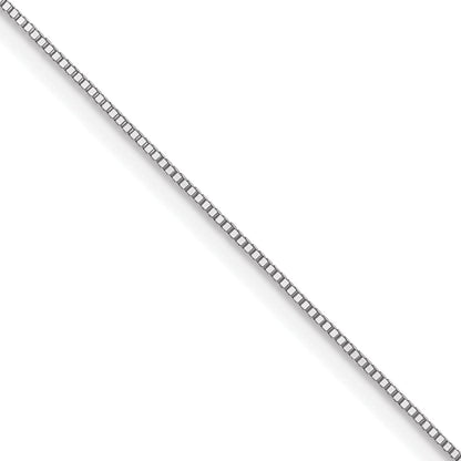18 Inch 10K White Gold .5mm Baby Box Chain Necklace