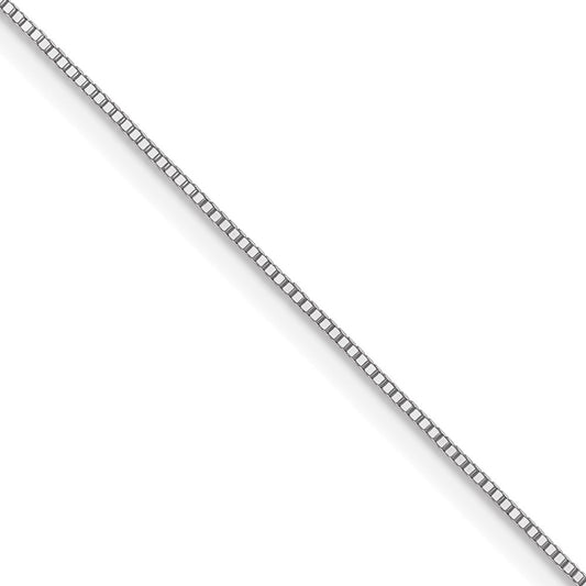 2 Inch 10K White Gold .5mm Baby Box Chain Necklace