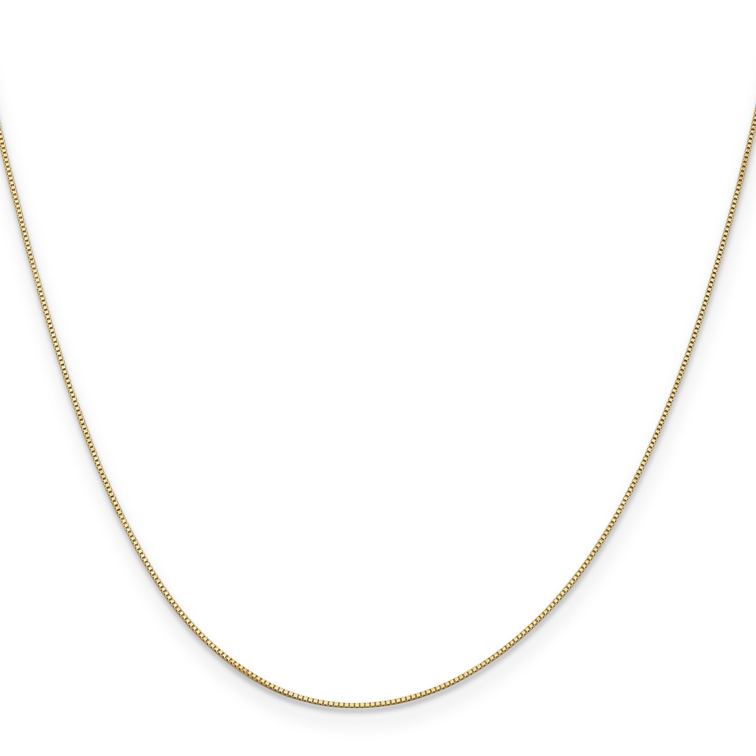 16 Inch 10K Yellow Gold .5mm Baby Box With Lobster Clasp Chain Necklace