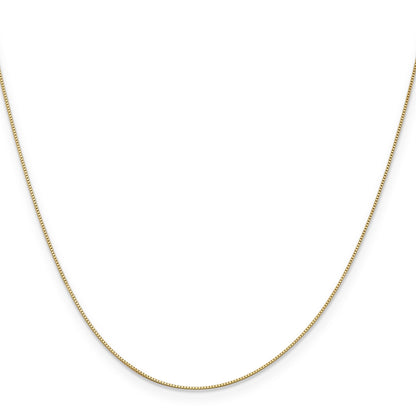 24 Inch 10K Yellow Gold .5mm Baby Box With Lobster Clasp Chain Necklace