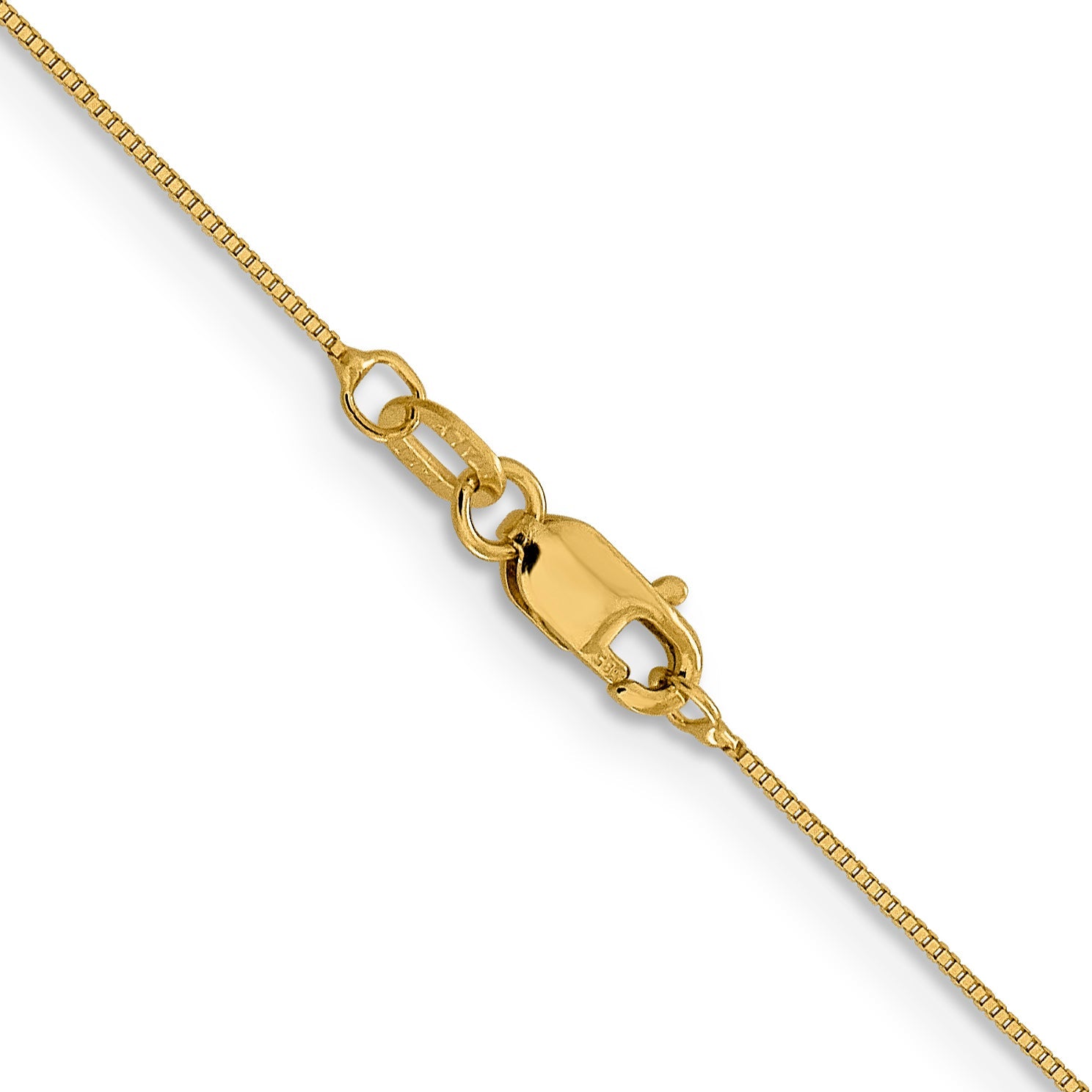 18 Inch 10K Yellow Gold .5mm Baby Box With Lobster Clasp Chain Necklace