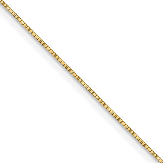 24 Inch 10K Yellow Gold .5mm Baby Box With Lobster Clasp Chain Necklace