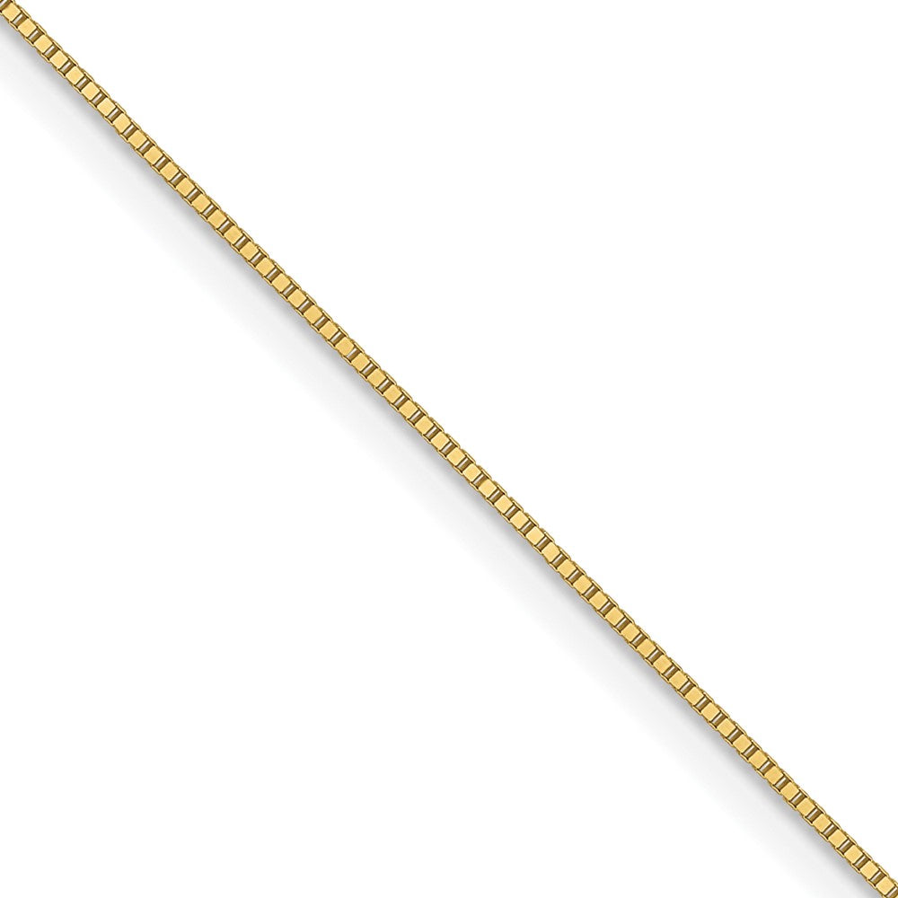22 Inch 10K Yellow Gold .5mm Baby Box With Lobster Clasp Chain Necklace