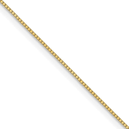 22 Inch 10K Yellow Gold .5mm Baby Box With Lobster Clasp Chain Necklace