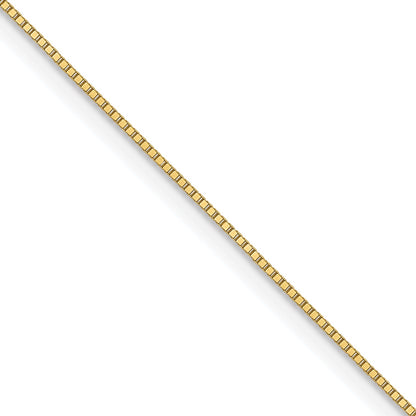 18 Inch 10K Yellow Gold .5mm Baby Box With Lobster Clasp Chain Necklace