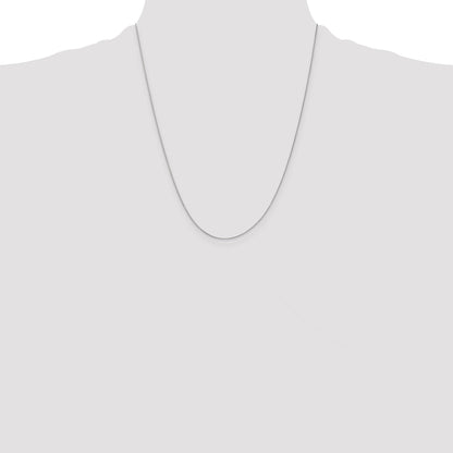 22 Inch 10K White Gold .5mm Baby Box With Lobster Clasp Chain Necklace