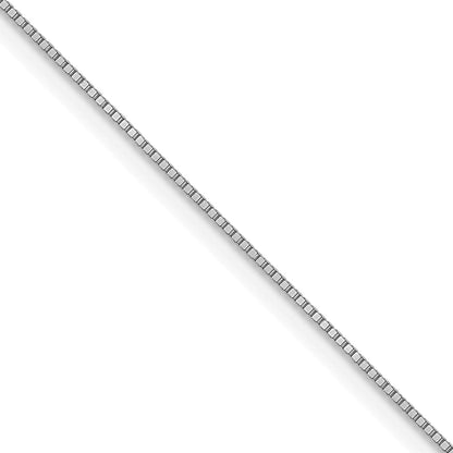 2 Inch 10K White Gold .5mm Baby Box With Lobster Clasp Chain Necklace