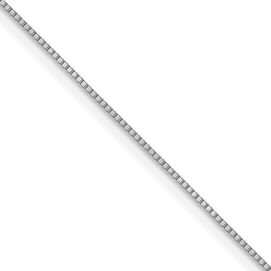 16 Inch 10K White Gold .5mm Baby Box With Lobster Clasp Chain Necklace