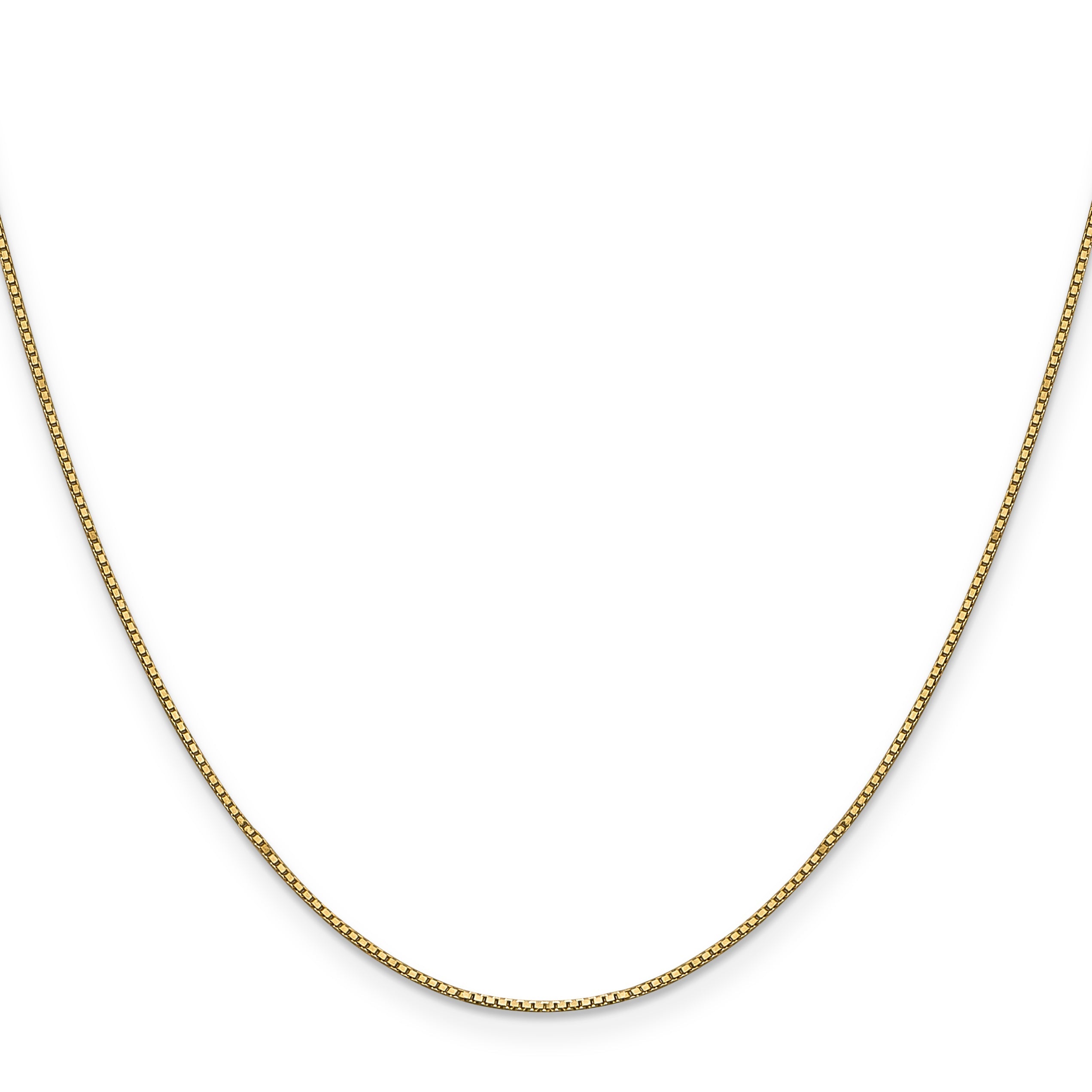 22 Inch 10K Yellow Gold .9mm Box Chain Necklace