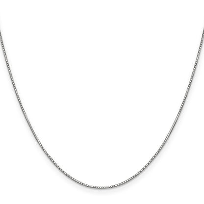 24 Inch 10K White Gold .9mm Box Chain Necklace