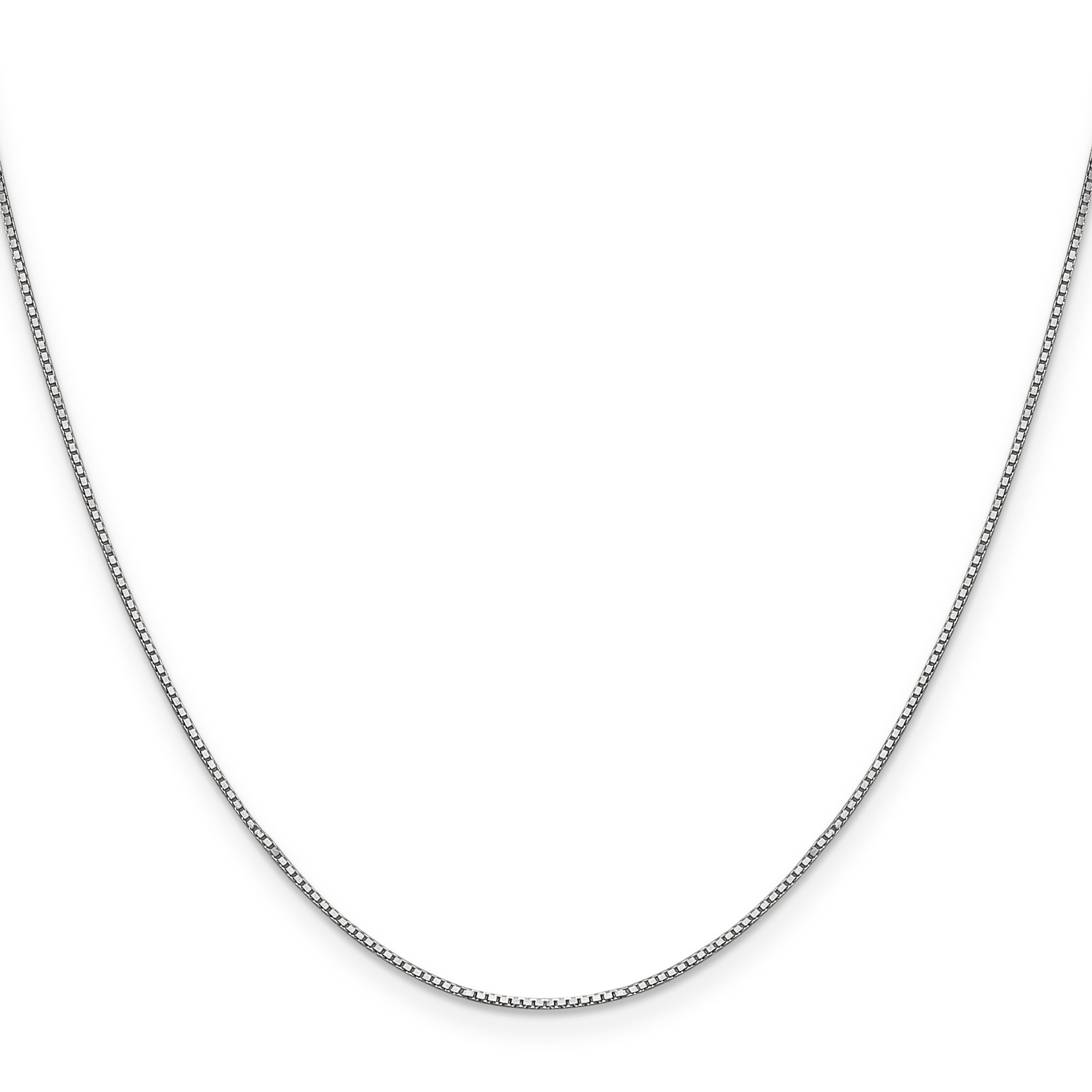 16 Inch 10K White Gold .9mm Box Chain Necklace