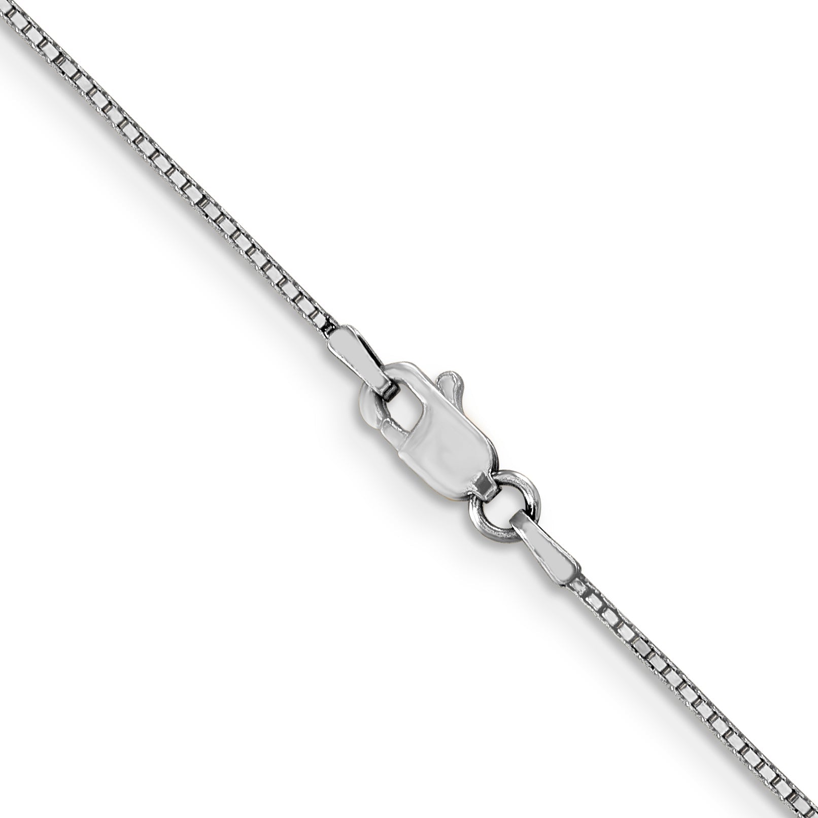 2 Inch 10K White Gold .9mm Box Chain Necklace