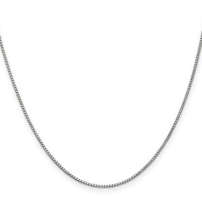 18 Inch 10K White Gold 1mm Box Chain Necklace