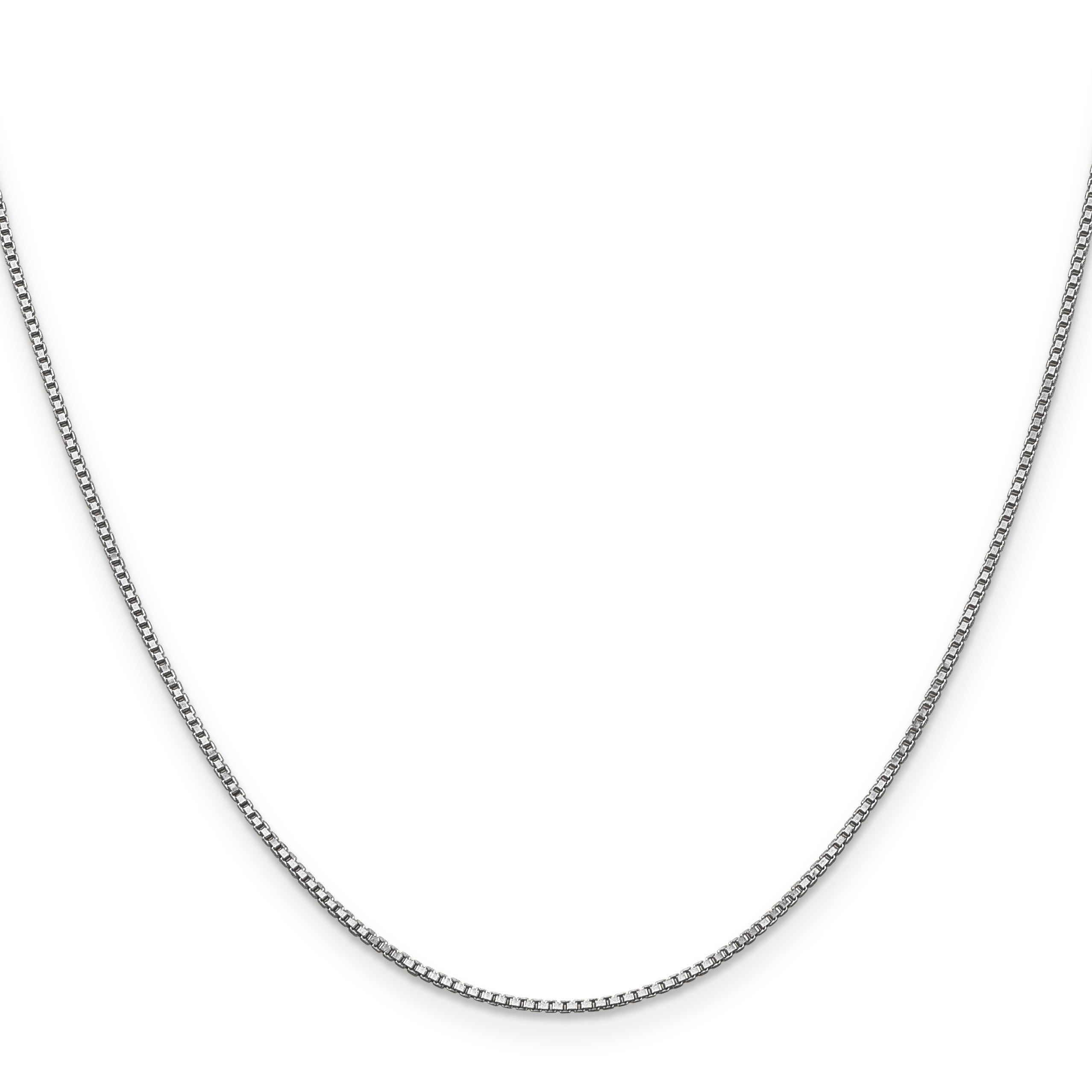22 Inch 10K White Gold 1mm Box Chain Necklace