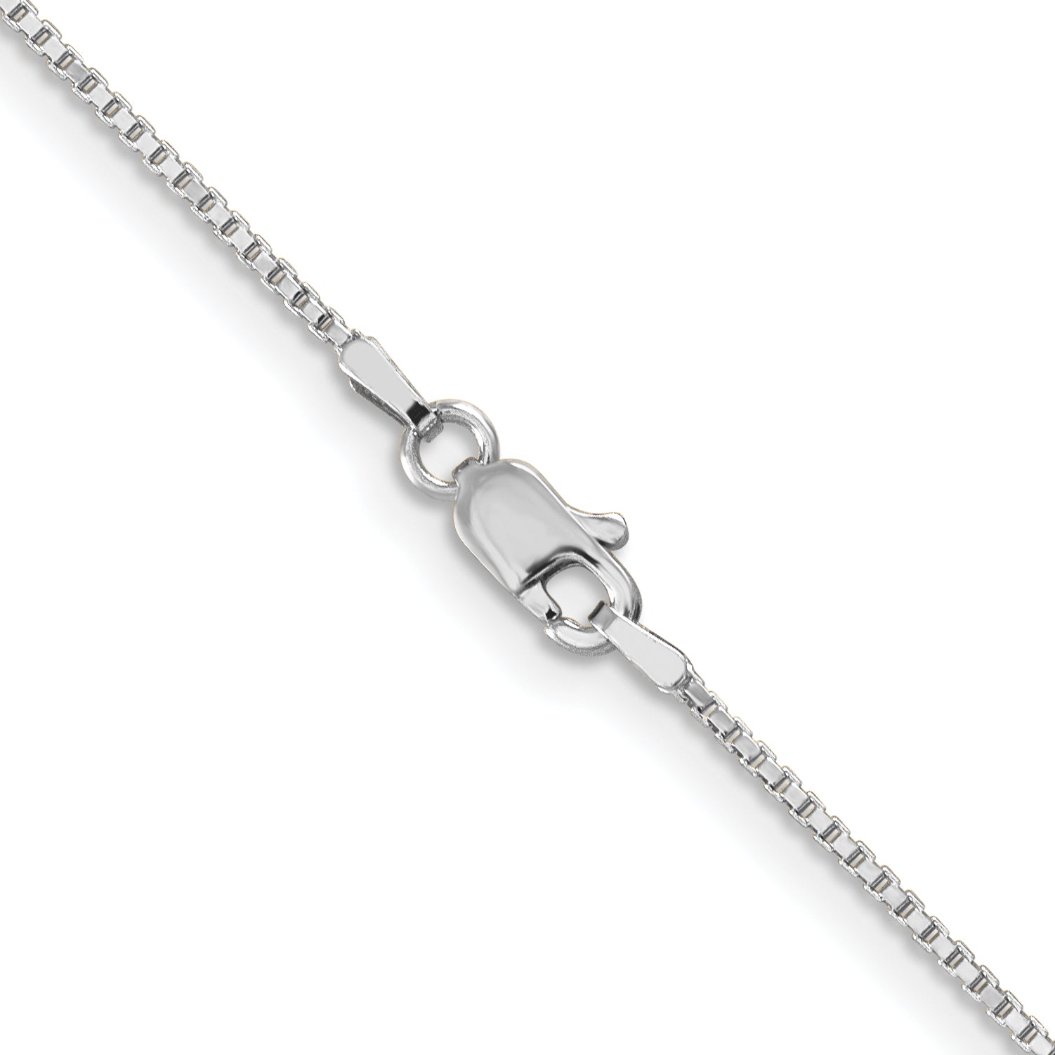 24 Inch 10K White Gold 1mm Box Chain Necklace