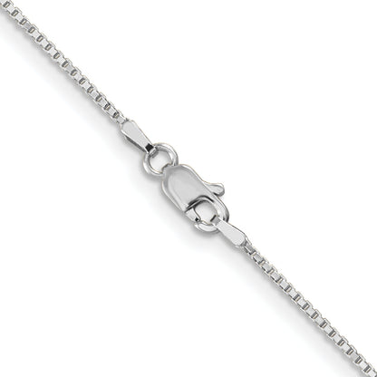 22 Inch 10K White Gold 1mm Box Chain Necklace
