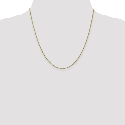 2 Inch 10K White Gold 1mm Box Chain Necklace