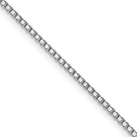 2 Inch 10K White Gold 1mm Box Chain Necklace