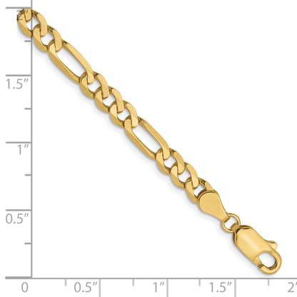 8 Inch 10K Yellow Gold 4.75mm Flat Figaro Chain Bracelet