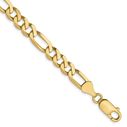 8 Inch 10K Yellow Gold 6.25mm Flat Figaro Chain Bracelet