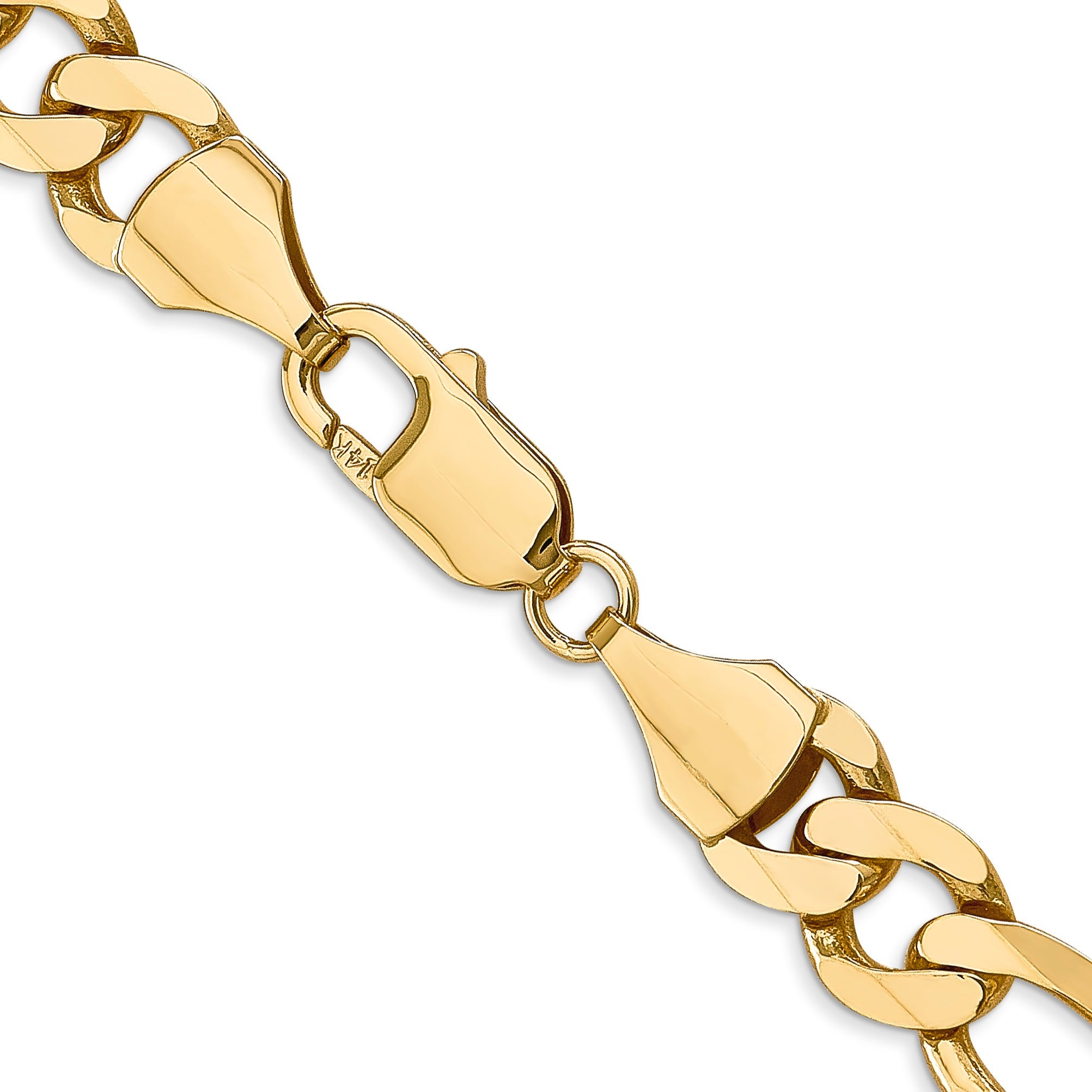 24 Inch 10K Yellow Gold 8.75mm Flat Figaro Chain Necklace