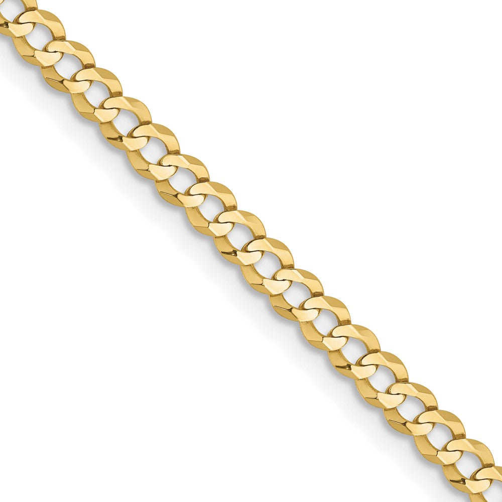 24 Inch 10K Yellow Gold 3.1mm Lightweight Flat Cuban Chain Necklace