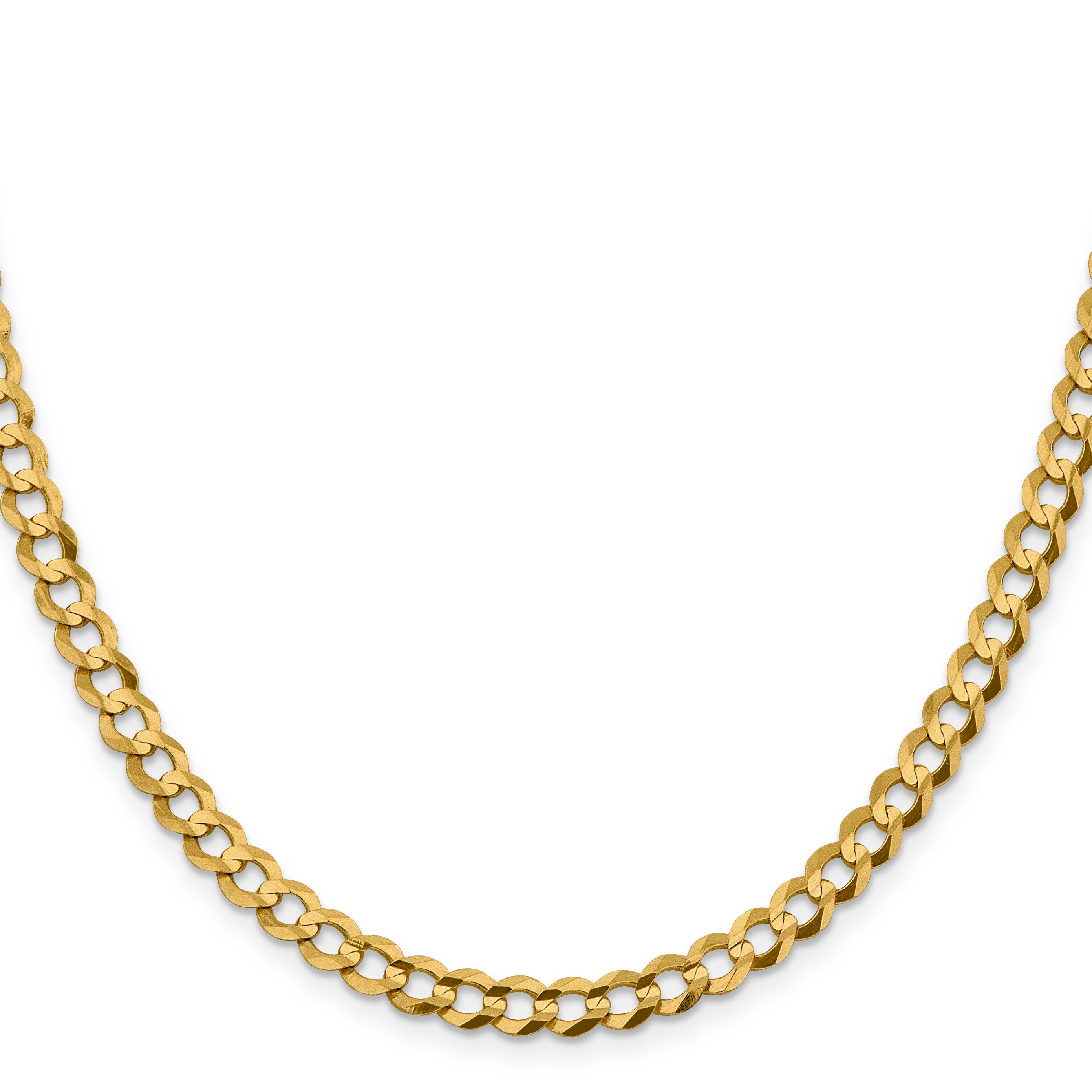 18 Inch 10K Yellow Gold 5.9mm Lightweight Flat Cuban Chain Necklace