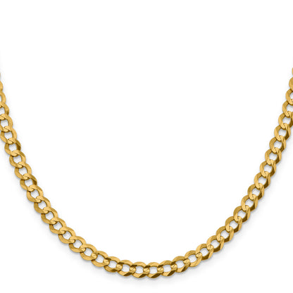 24 Inch 10K Yellow Gold 5.9mm Lightweight Flat Cuban Chain Necklace