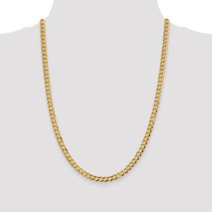 24 Inch 10K Yellow Gold 5.9mm Lightweight Flat Cuban Chain Necklace