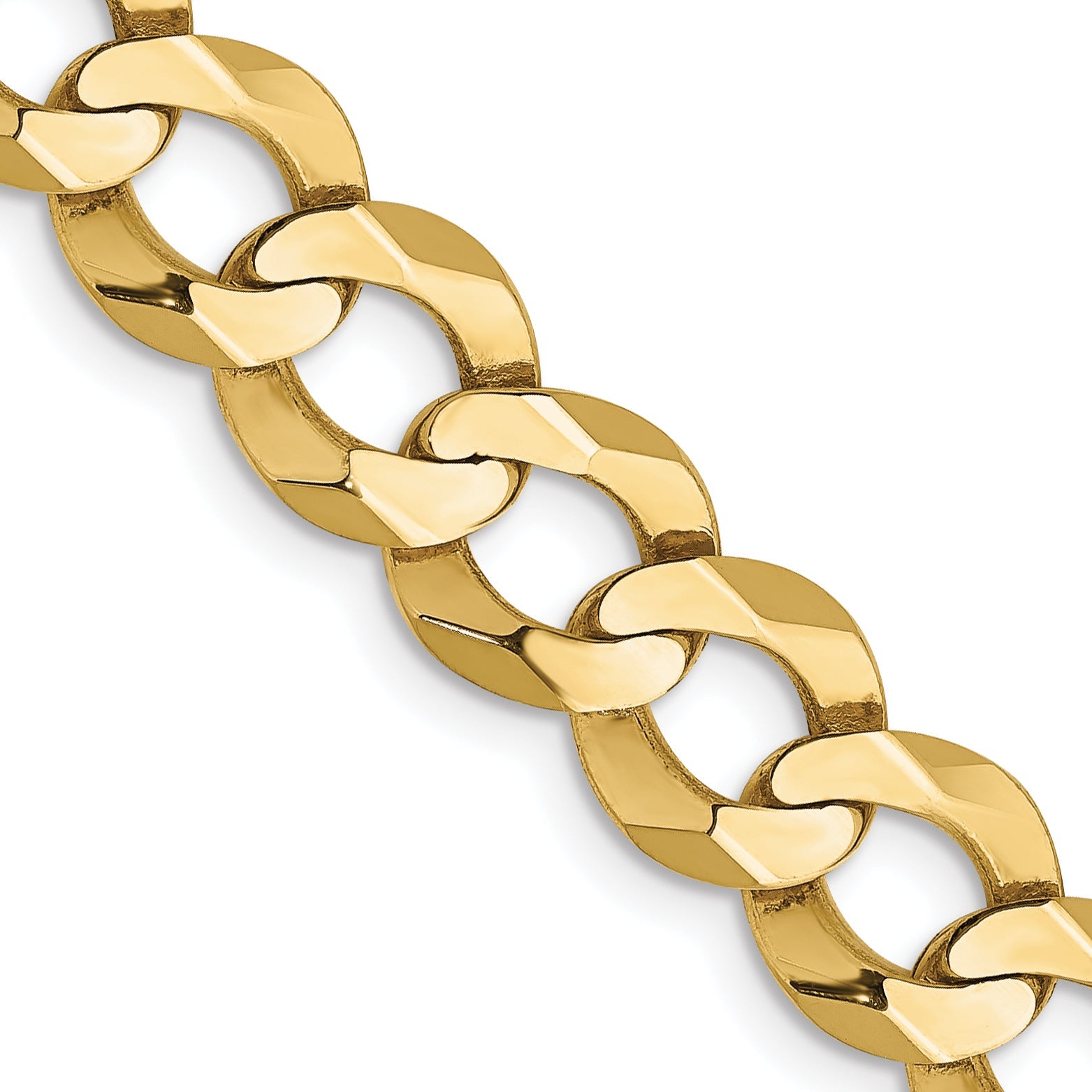 22 Inch 10K Yellow Gold 8.3mm Lightweight Flat Cuban Chain Necklace