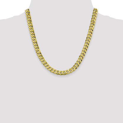 2 Inch 10K Yellow Gold 8.25mm Flat Beveled Curb Chain Necklace