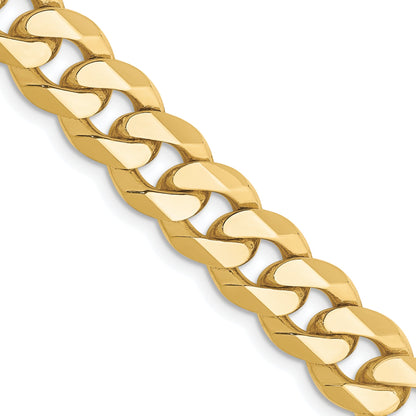 2 Inch 10K Yellow Gold 8.25mm Flat Beveled Curb Chain Necklace