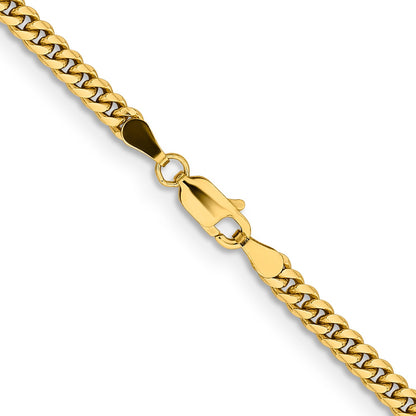 2 Inch 10K Yellow Gold 3.5mm Solid Miami Cuban Chain Necklace