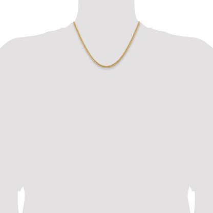 18 Inch 10K Yellow Gold 3.5mm Solid Miami Cuban Chain Necklace