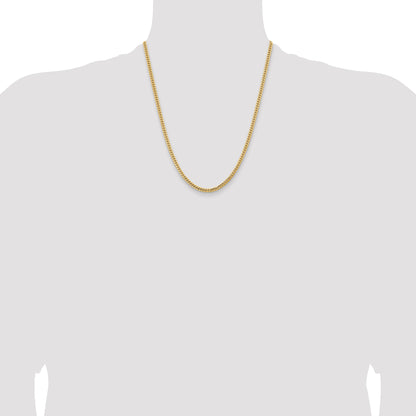 22 Inch 10K Yellow Gold 3.5mm Solid Miami Cuban Chain Necklace