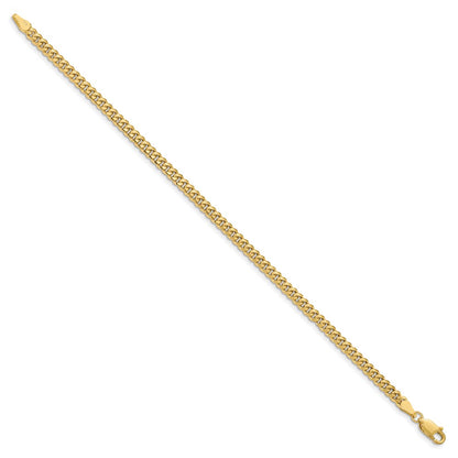 7 Inch 10K Yellow Gold 3.5mm Solid Miami Cuban Chain Bracelet