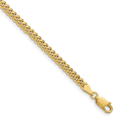 7 Inch 10K Yellow Gold 3.5mm Solid Miami Cuban Chain Bracelet