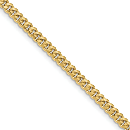 24 Inch 10K Yellow Gold 3.5mm Solid Miami Cuban Chain Necklace