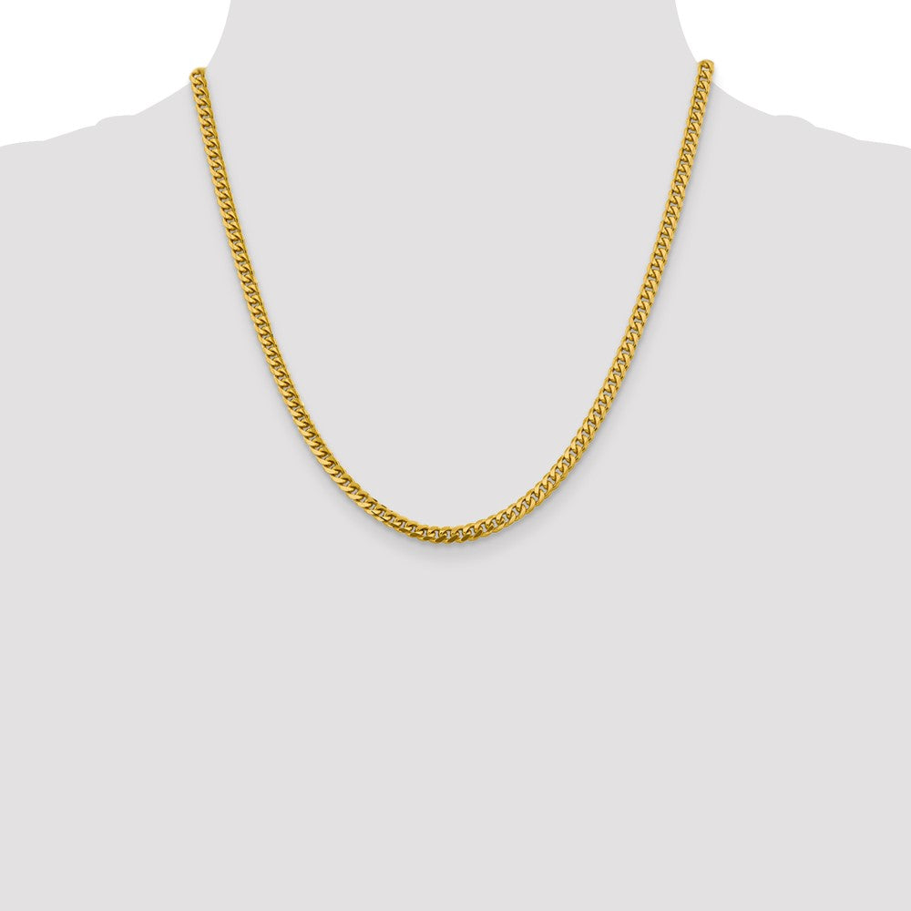2 Inch 10K Yellow Gold 4.25mm Solid Miami Cuban Chain Necklace