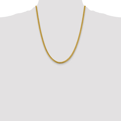 22 Inch 10K Yellow Gold 4.25mm Solid Miami Cuban Chain Necklace