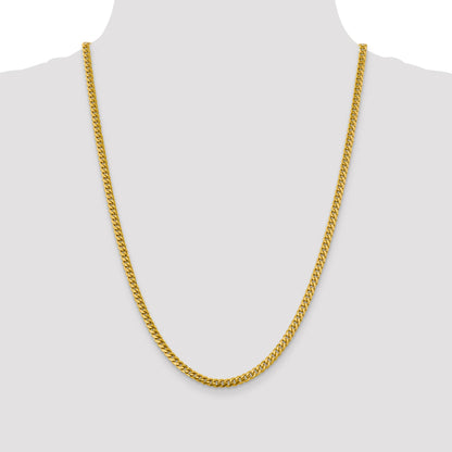24 Inch 10K Yellow Gold 4.25mm Solid Miami Cuban Chain Necklace