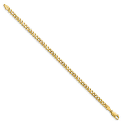 8 Inch 10K Yellow Gold 4.25mm Solid Miami Cuban Chain Bracelet