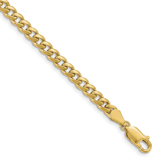 7 Inch 10K Yellow Gold 4.25mm Solid Miami Cuban Chain Bracelet