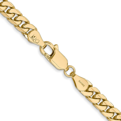 2 Inch 10K Yellow Gold 4.3mm Solid Miami Cuban Chain Necklace