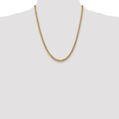 22 Inch 10K Yellow Gold 4.3mm Solid Miami Cuban Chain Necklace