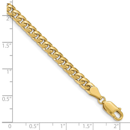 8 Inch 10K Yellow Gold 4.3mm Solid Miami Cuban Chain Bracelet