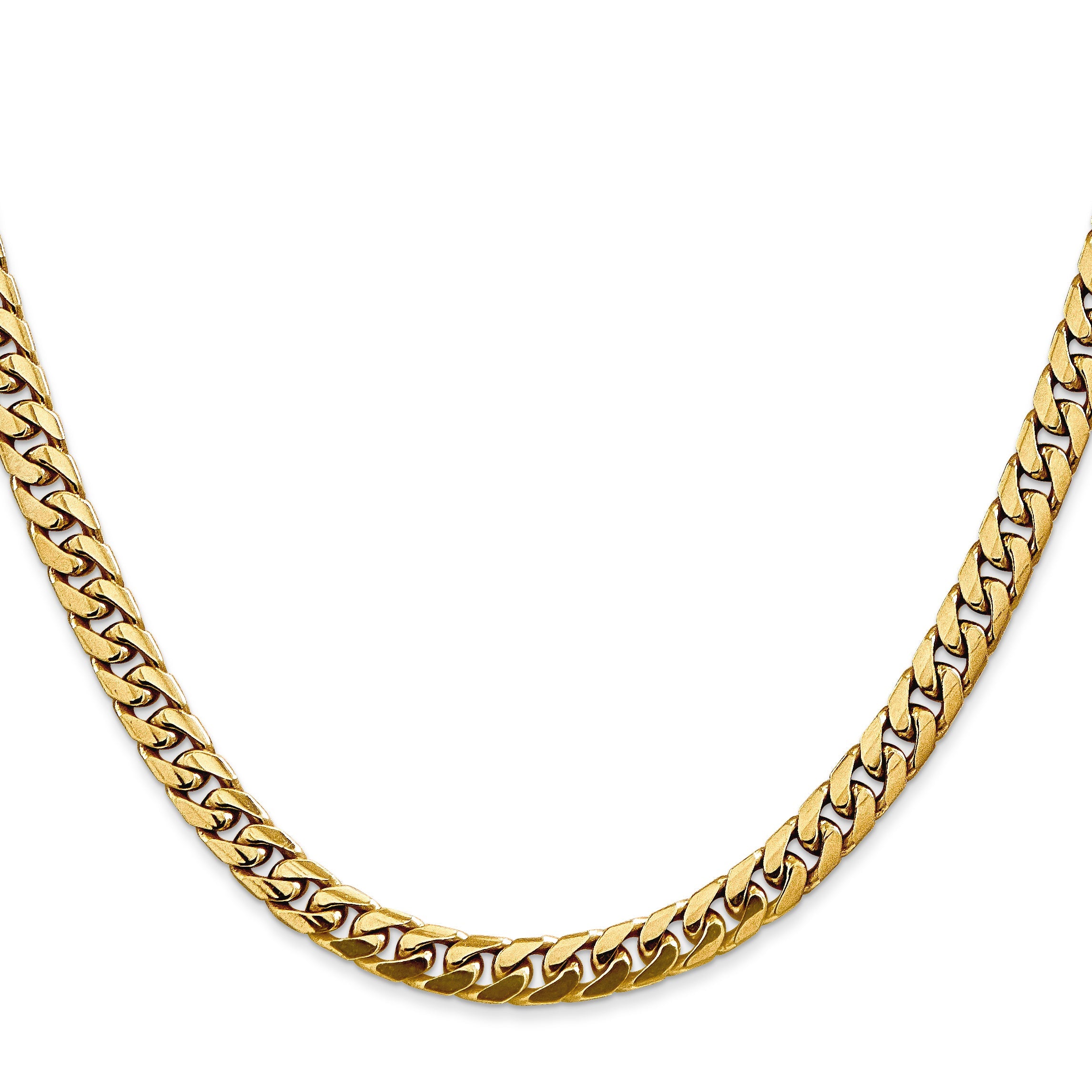 22 Inch 10K Yellow Gold 5mm Solid Miami Cuban Chain Necklace